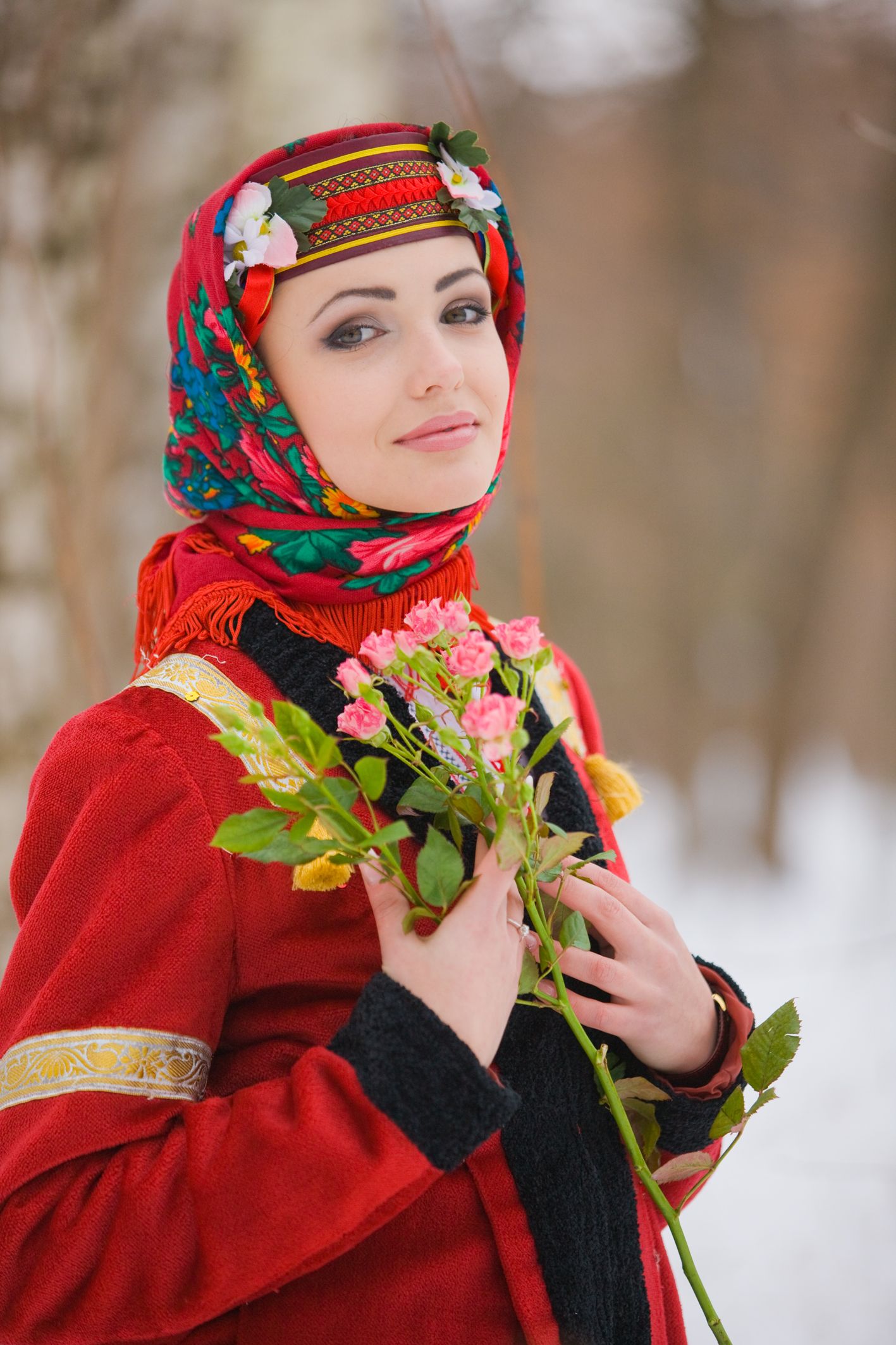 Sexy girl Girls in Slavic costumes in Sukkur